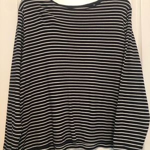 Talbots casual blue & white stripped t-shirt.